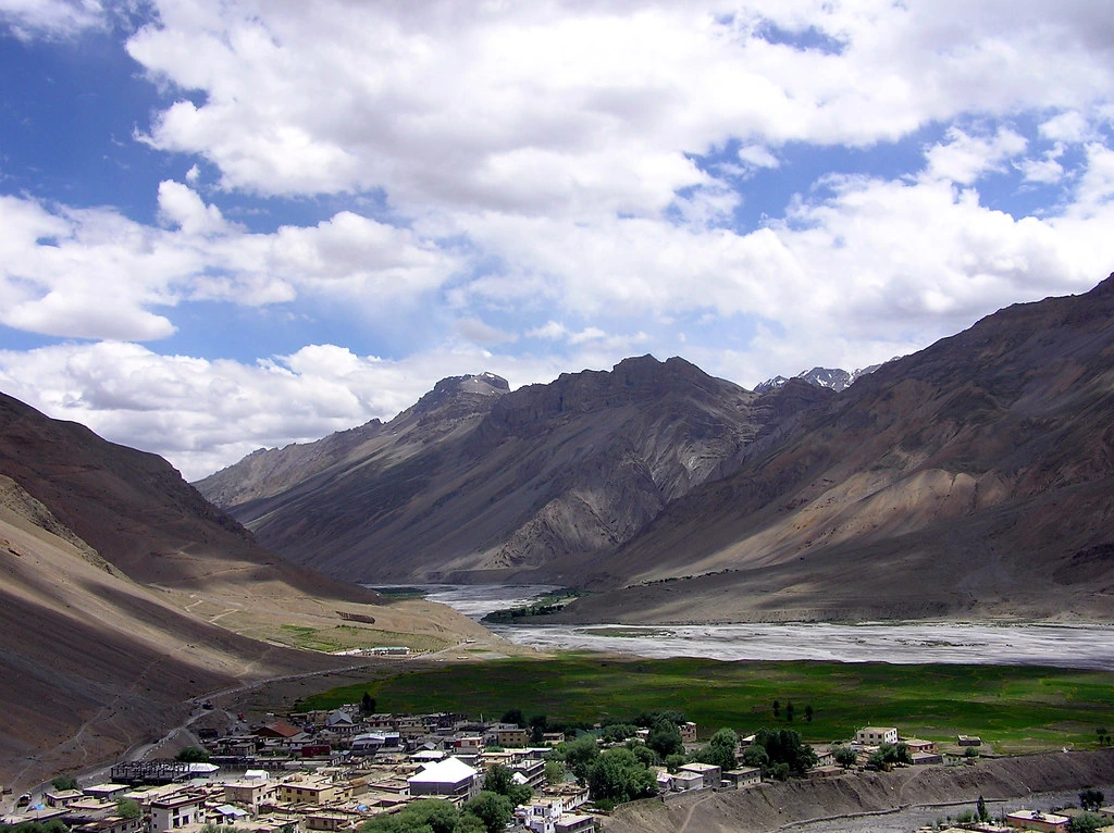 Kaza town valley landscape Spiti